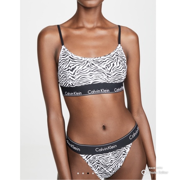 Calvin Klein Underwear Other - Calvin Klein Zebra Print Bralette & High Leg Tanga